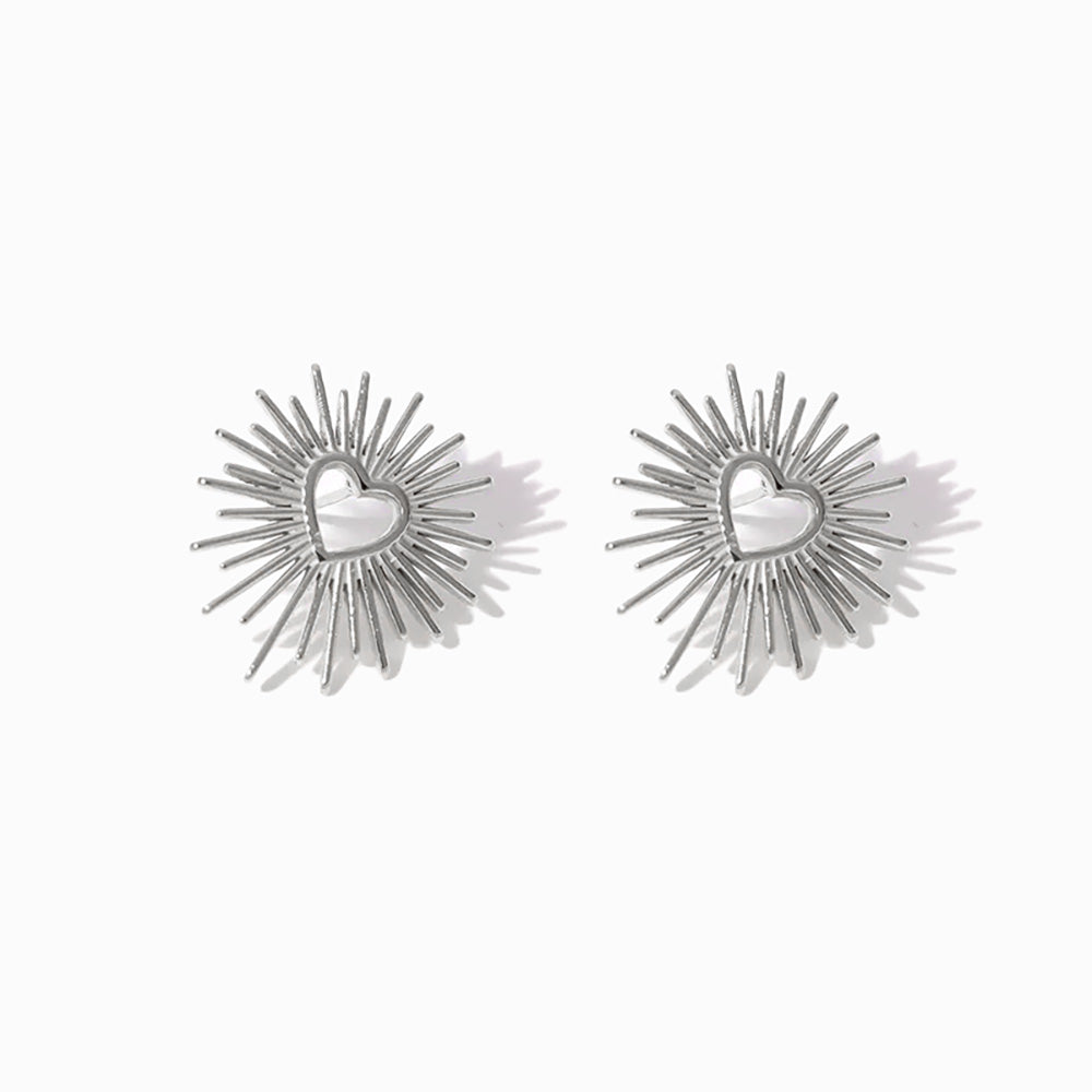 Brincos Coração 20x17mm BR1139 - Aço Inox Prateado