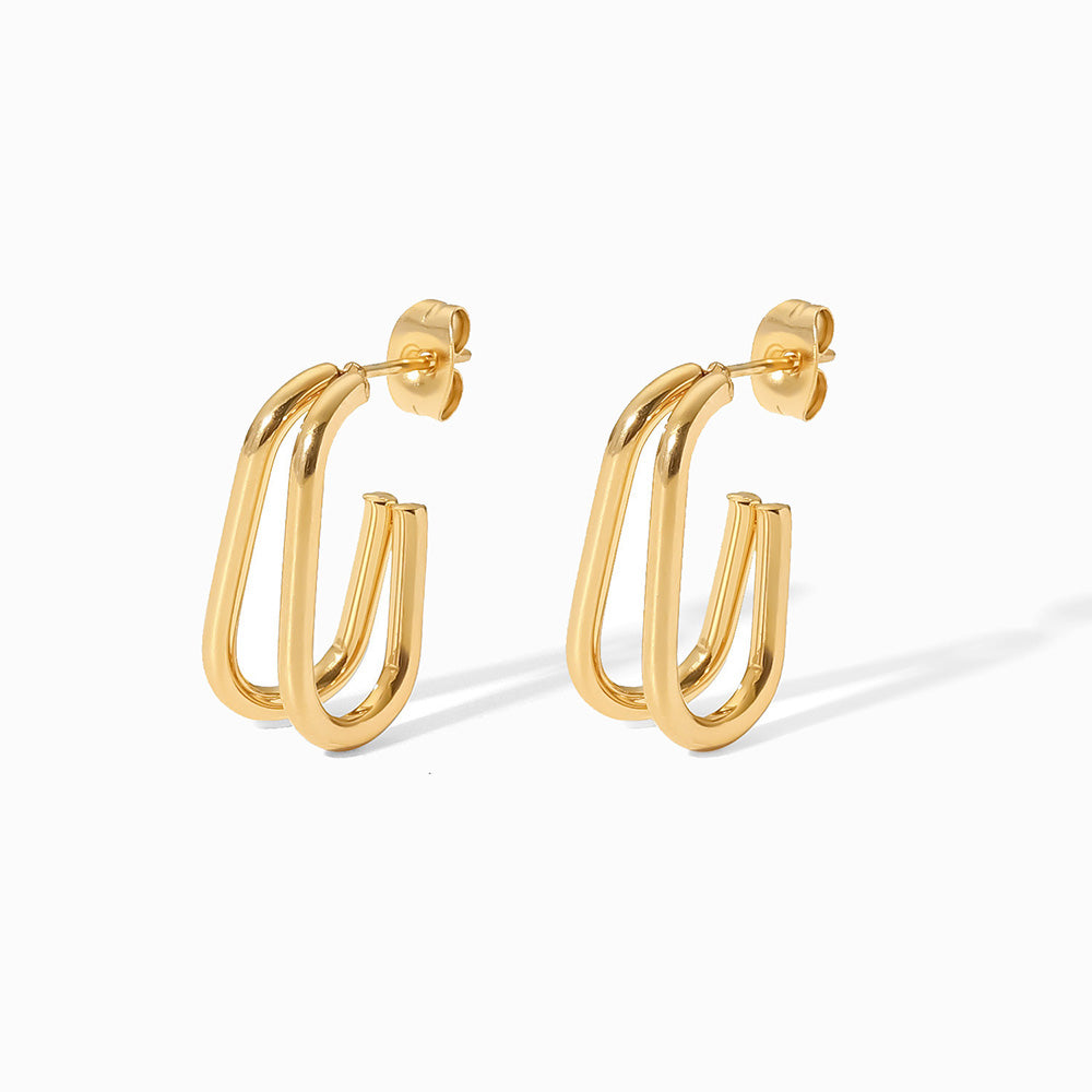 Brincos Fashion 20x12mm BR1155 - Aço Inox