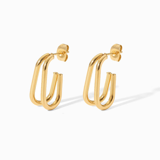 Brincos Fashion 20x12mm BR1155 - Aço Inox