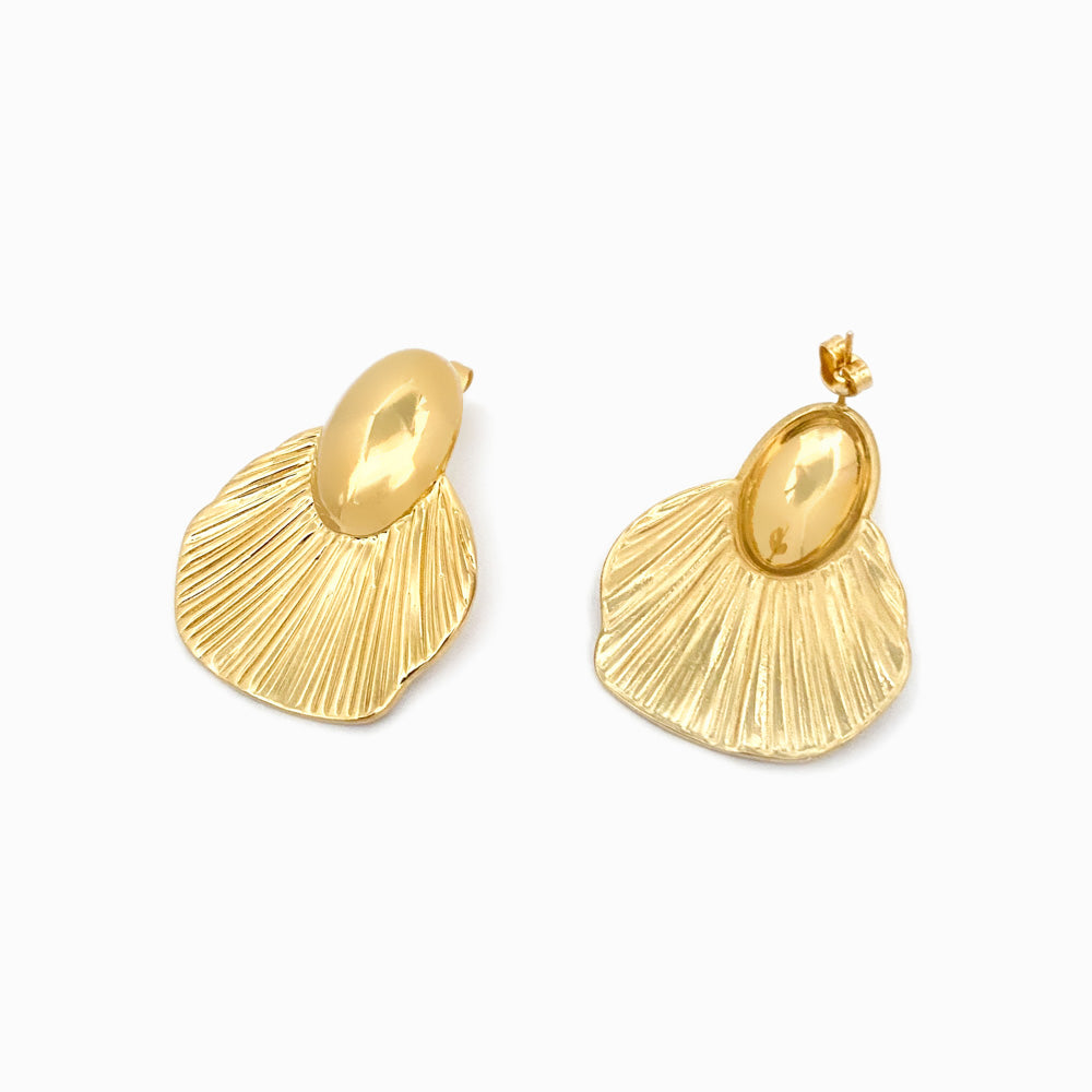 Brincos Fashion 38x30mm BR1163 - Aço Inox Dourado