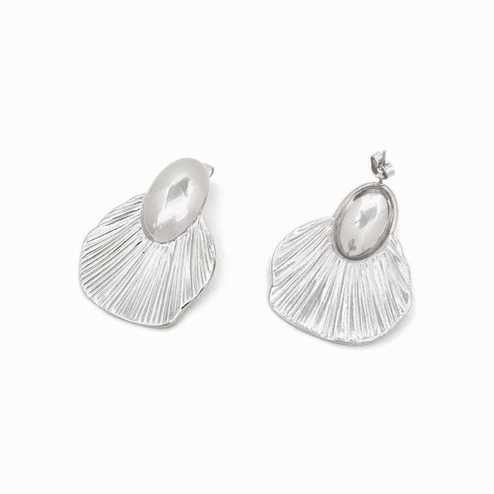 Brincos Fashion 38x30mm BR1163 - Aço Inox Prateado