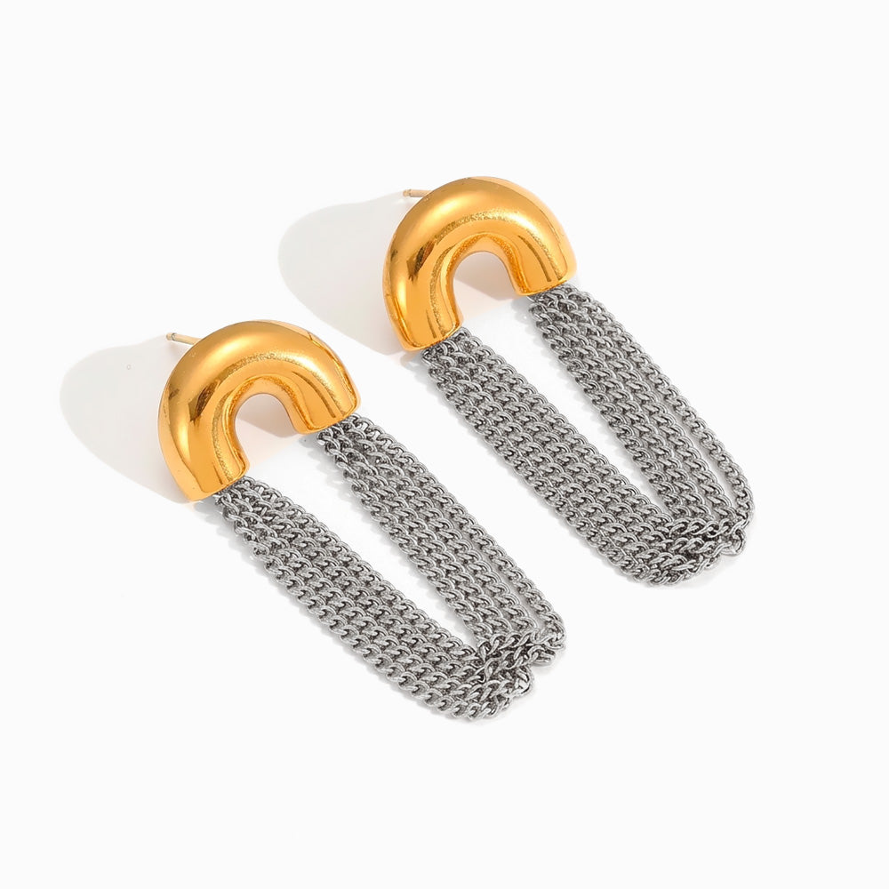Brincos Franja 45x18mm BR1704 - Aço Inox