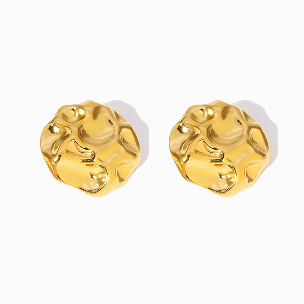 Brincos Geométricos 23mm BR1244 - Aço Inox Dourado