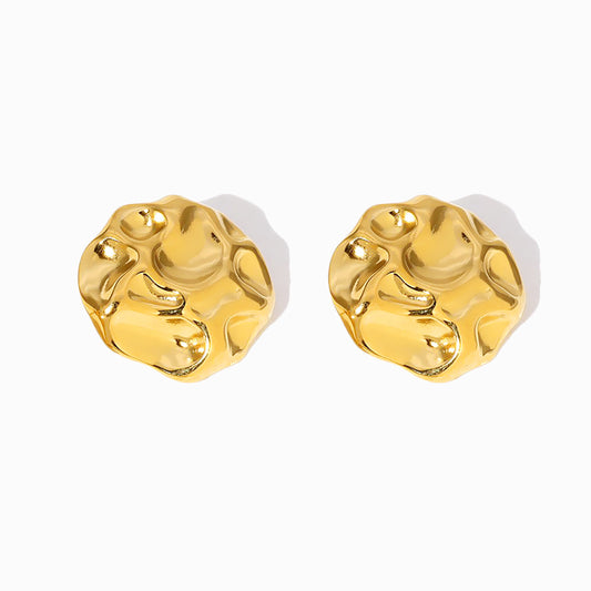 Brincos Geométricos 23mm BR1244 - Aço Inox Dourado