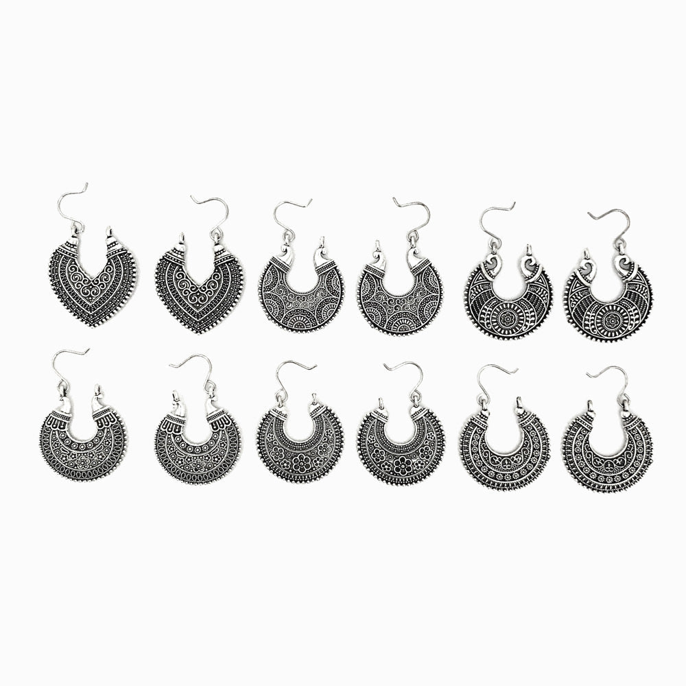 Pack 6 Pares Brincos Geométricos BR5007 - Metal