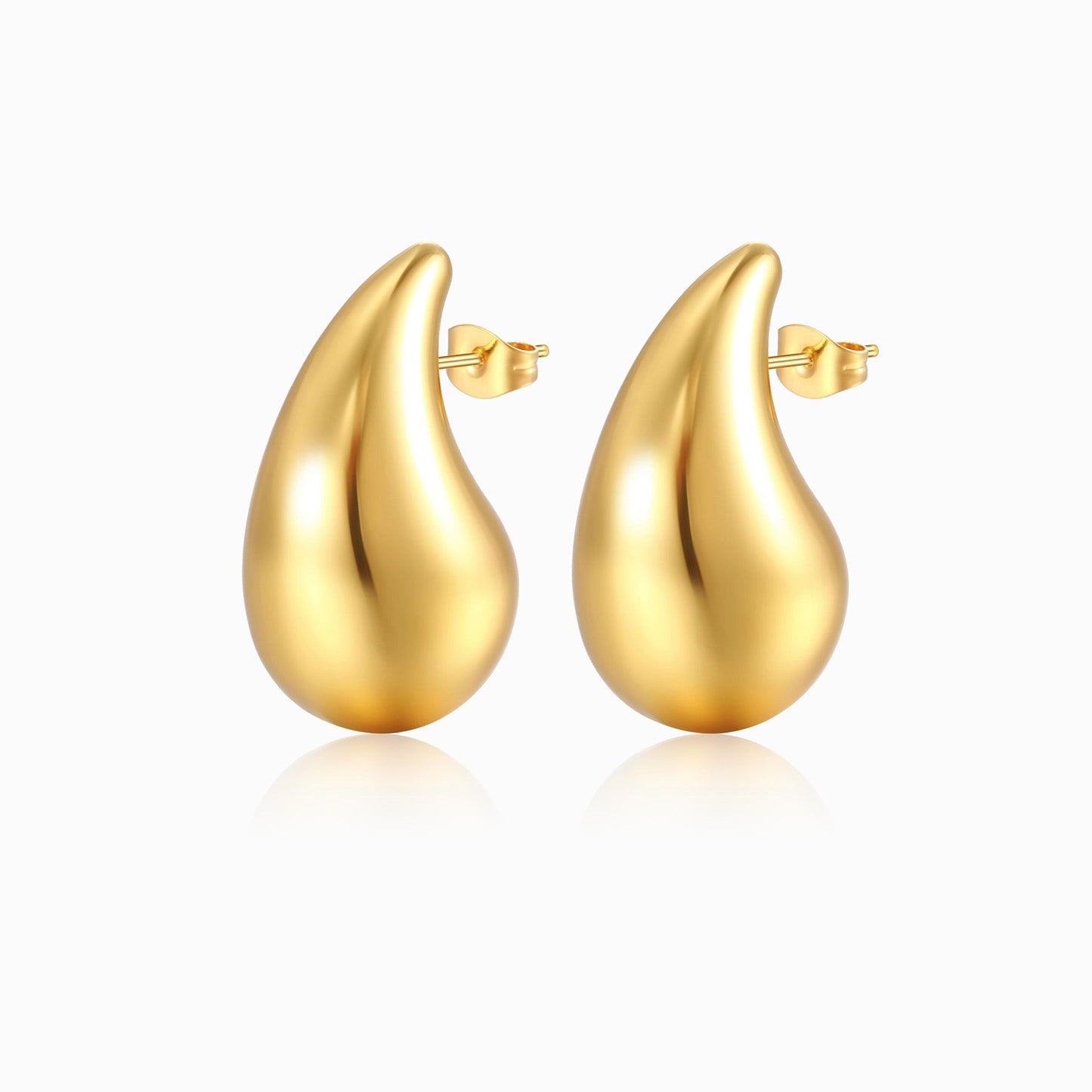 Brincos Gota - Aço Inox Dourado