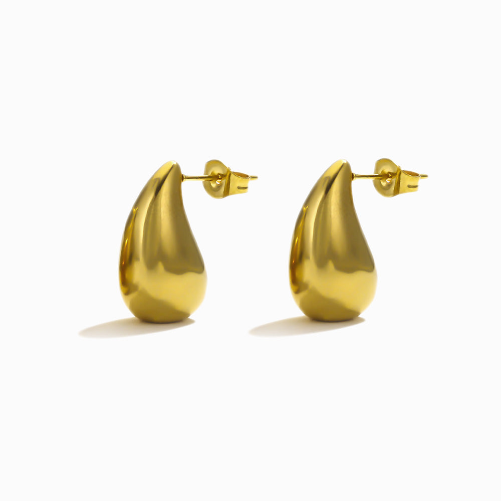 Brincos Gota 18x11mm BR1160 (Maciço) - Aço Inox Dourado