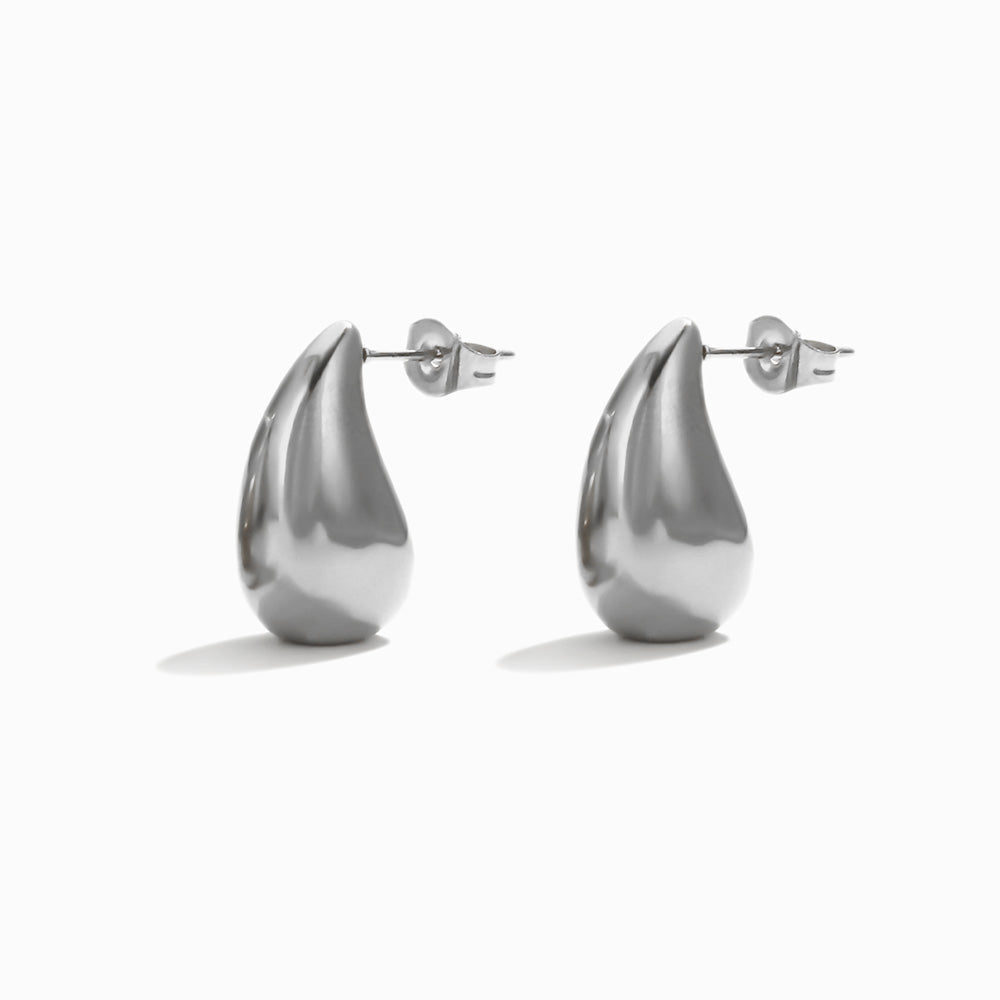 Brincos Gota 18x11mm BR1160 (Maciço) - Aço Inox Prateado