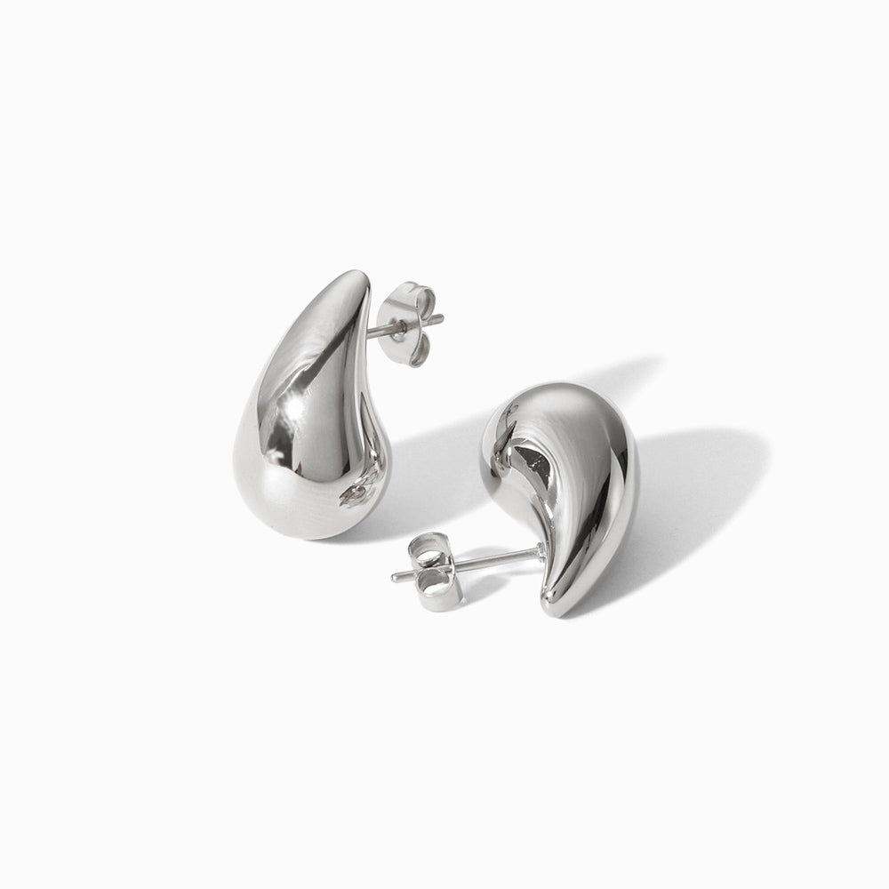 Brincos Gota 21x12mm BR1444 - Aço Inox Prateado