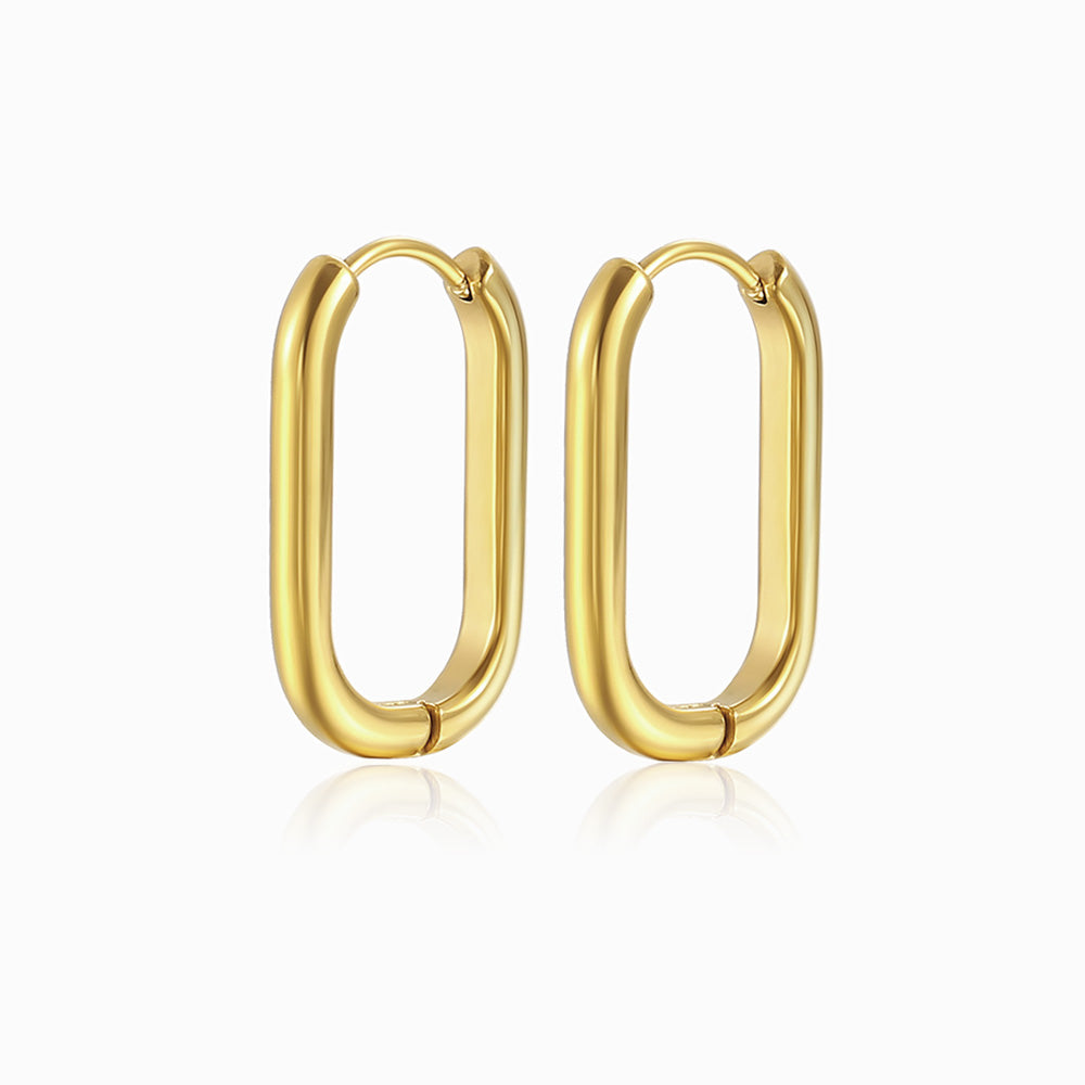 Brincos U 23x15mm BR1148 - Aço Inox Dourado
