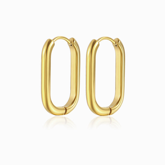Brincos U 23x15mm BR1148 - Aço Inox Dourado