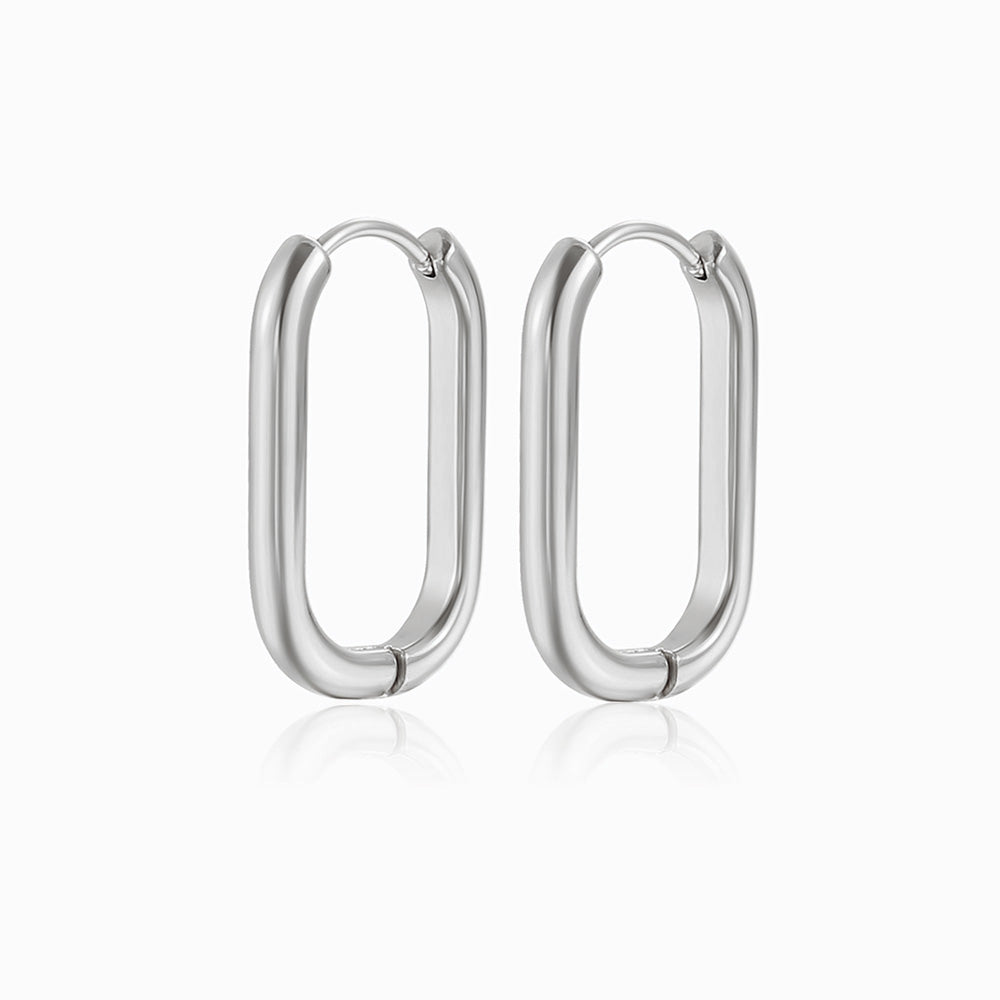 Brincos U 23x15mm BR1148 - Aço Inox Prateado
