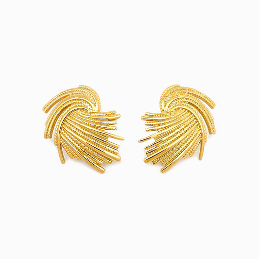 Brincos Vintage 27x23mm BR1214 - Aço Inox Dourado