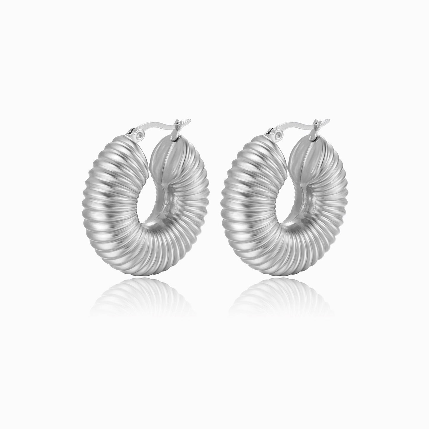 Brincos 30x30mm BR1015 Aço Inox Prateado