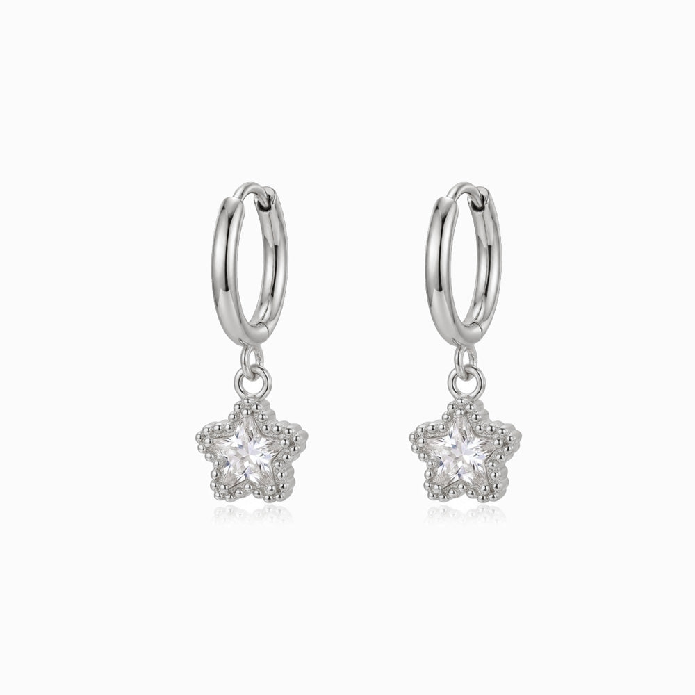 Brincos de Argola com Estrela BR1757P-MBE015 - Aço Inox