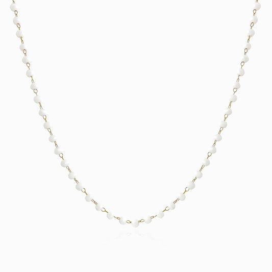 Colar com Cristal Branco CL1899 - Aço Inox Dourado