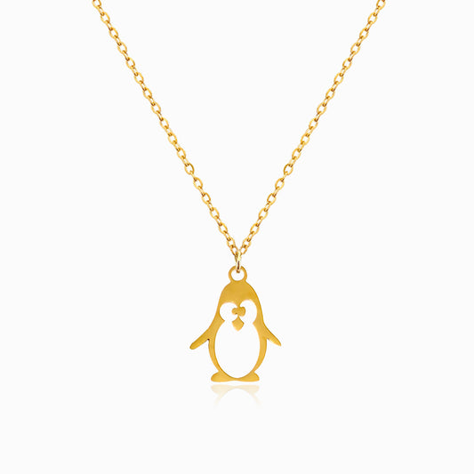 Colar para Criança Pinguim CL1690 - Aço Inox Dourado