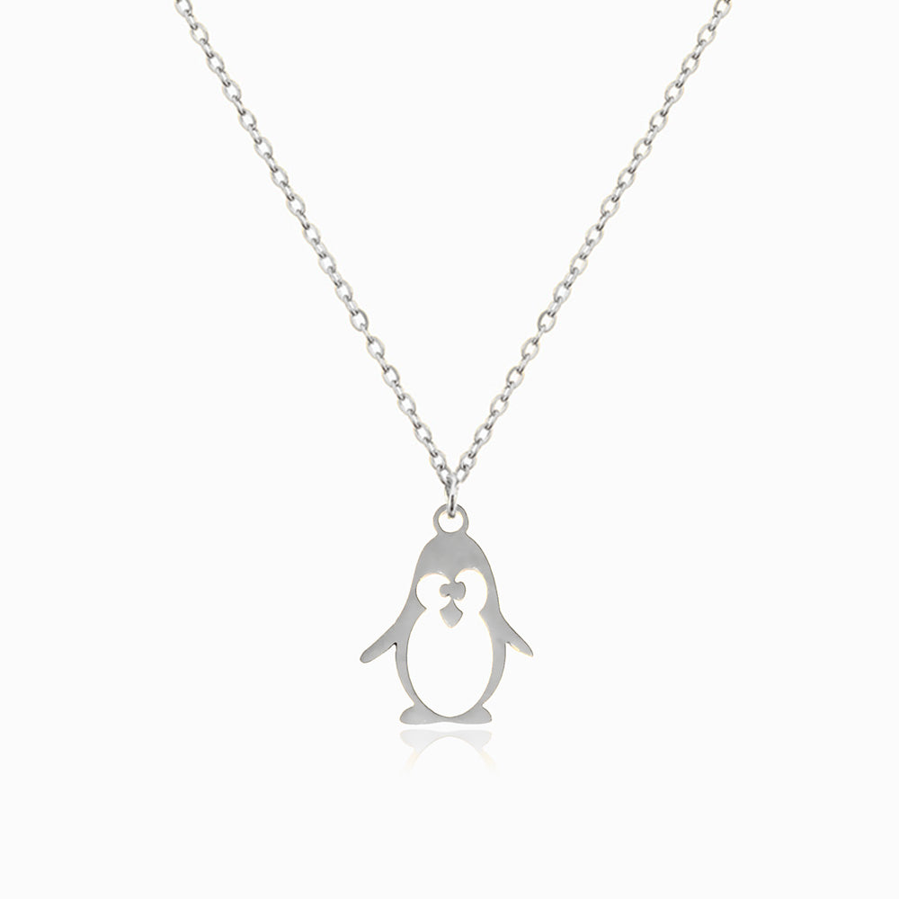 Colar para Criança Pinguim CL1690 - Aço Inox Prateado