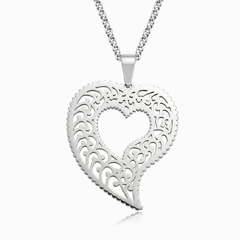 Colar Coração de Viana CL0112 - Aço Inox Prateado