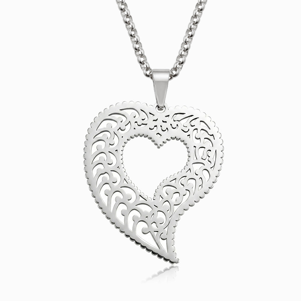 Colar Coração de Viana CL0112 - Aço Inox Prateado