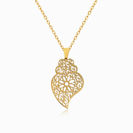 Colar com Coração de Viana CL1795 - Aço Inox Dourado