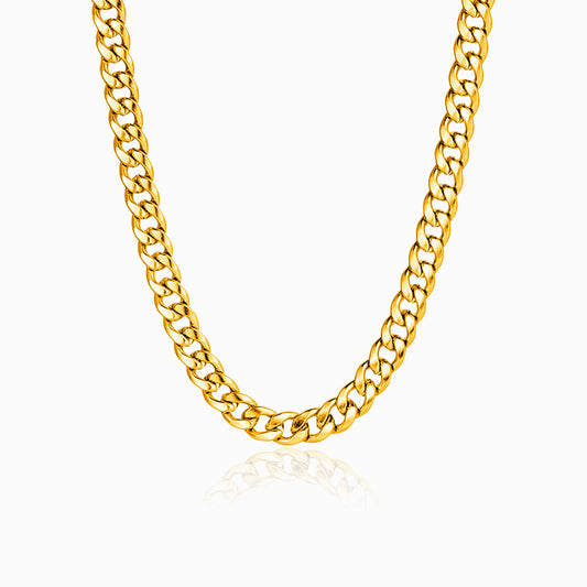 Colar Corrente Cubana 10mm CL5087 - Aço Inox Dourado