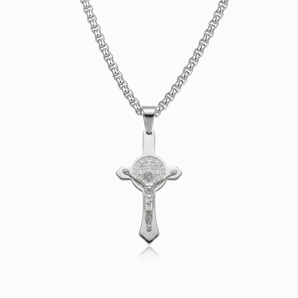 Colar Crucifixo CL5096 - Aço Inox Prateado