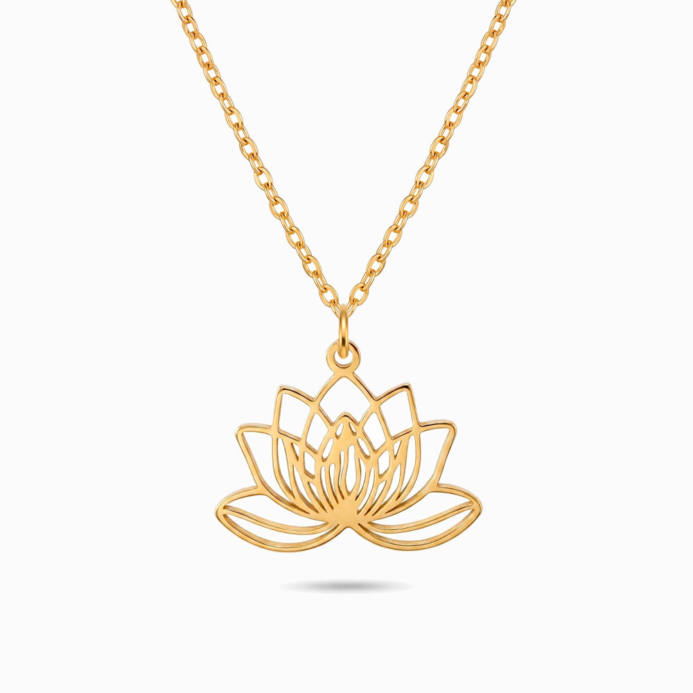 Colar Flor de Lótus CL0278 - Aço Inox