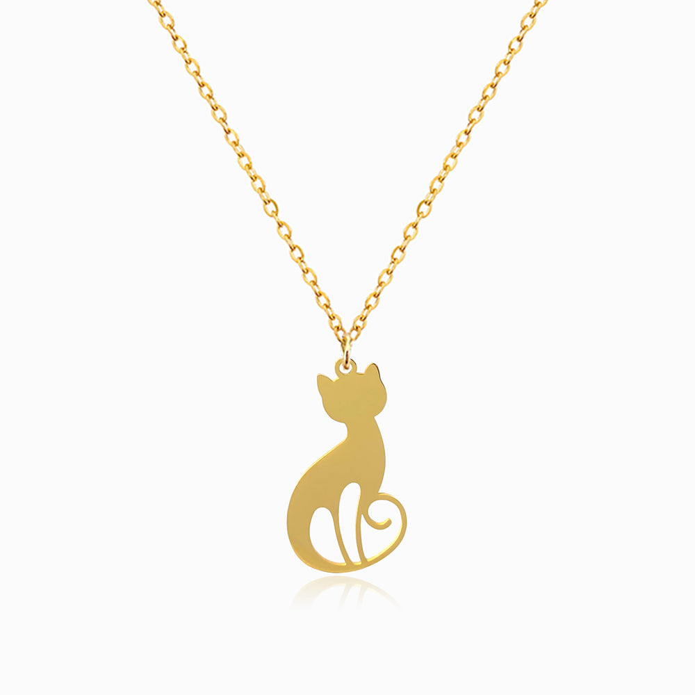 Colar Gato CL1943 - Aço Inox Dourado