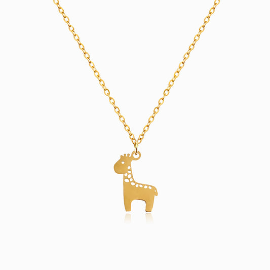Colar com Girafa CL1847 - Aço Inox Dourado