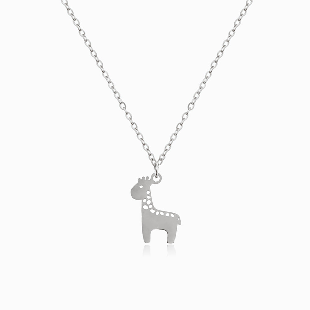 Colar com Girafa CL1847 - Aço Inox Prateado