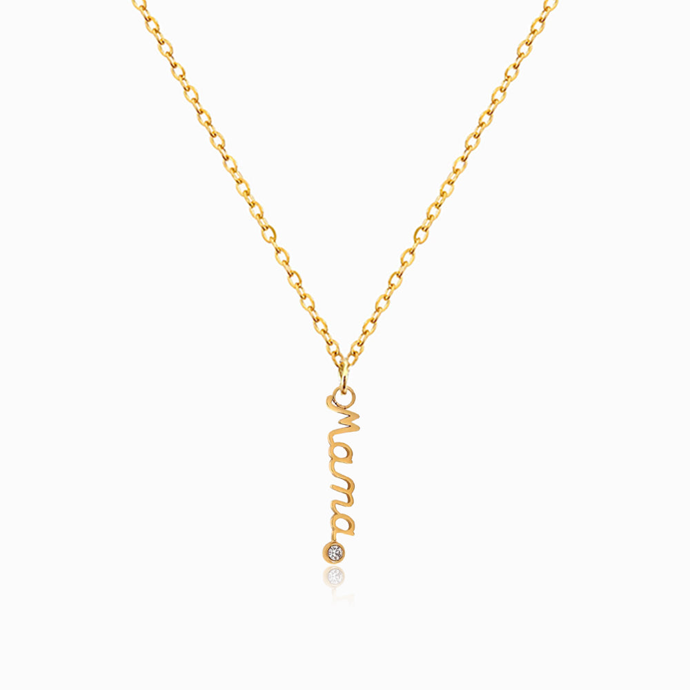 Colar Adoro-te Mama CL0048 - Aço Inox Dourado