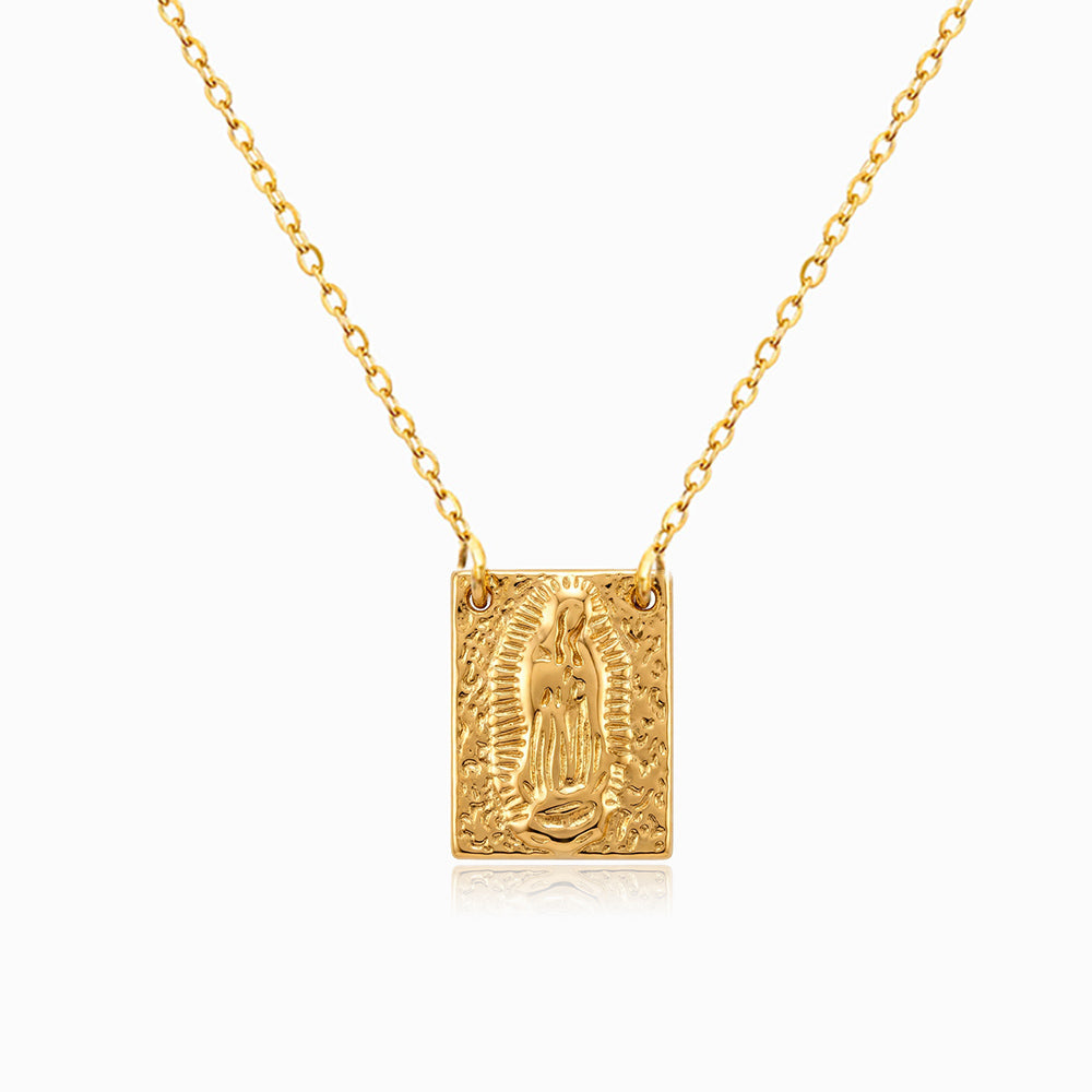 Colar Medalha com Nossa Senhora CL0161 - Aço Inox Dourado
