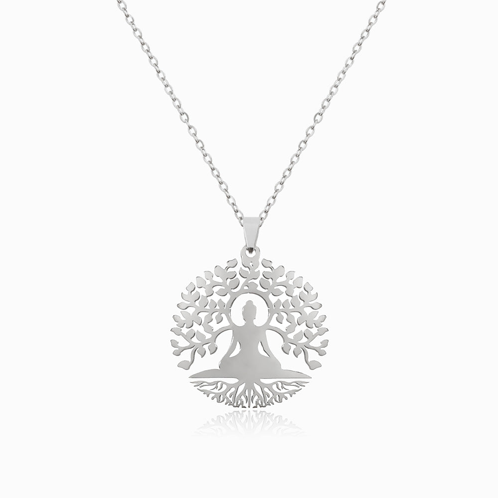 Colar Meditação CL1680 - Aço Inox Prateado