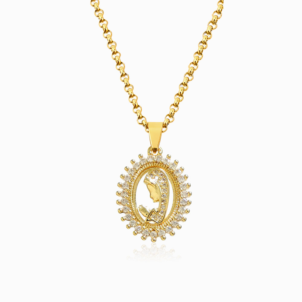 Colar com Nossa Senhora CL1756 - Latão Banhado a Ouro