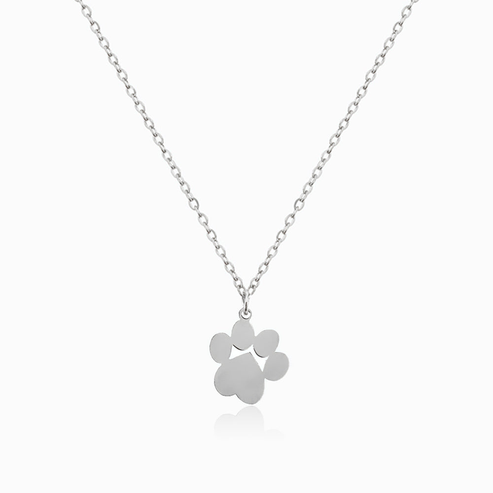 Colar com Pata de Gato CL1626 - Aço Inox Prateado