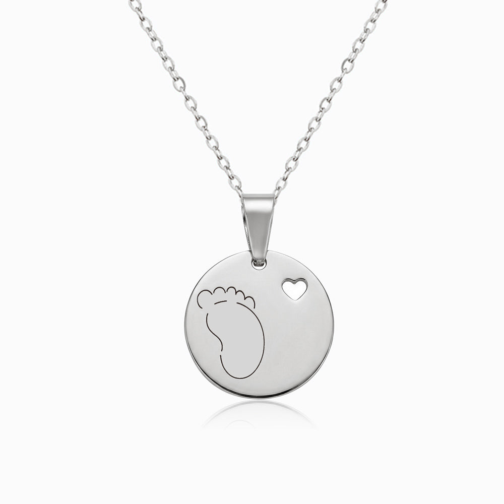 Colar Pegada Bebé CL0074 - Aço Inox Prateado