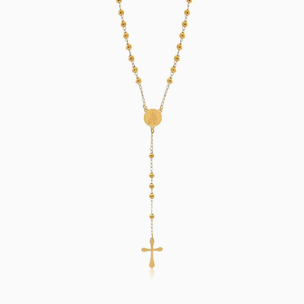 Colar Rosário CL2055 - Aço Inox Dourado