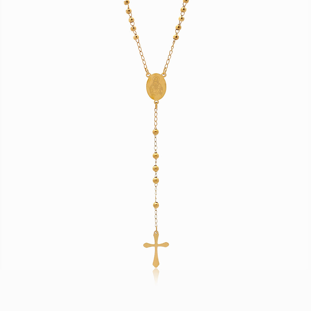 Colar Rosário CL2056- Aço Inox Dourado