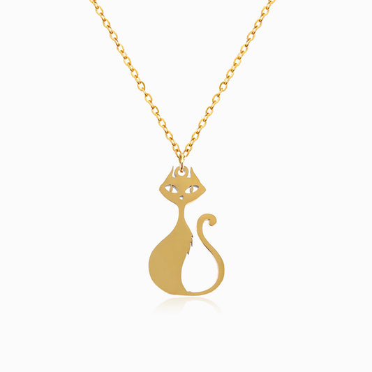 Colar Gato CL3042 - Aço Inox Dourado