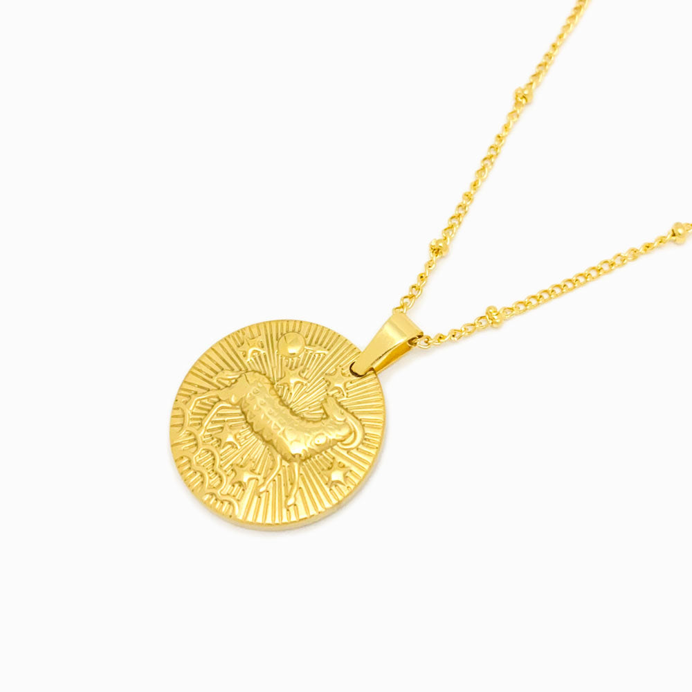 Colar Signo Carneiro Aço Inox Dourado