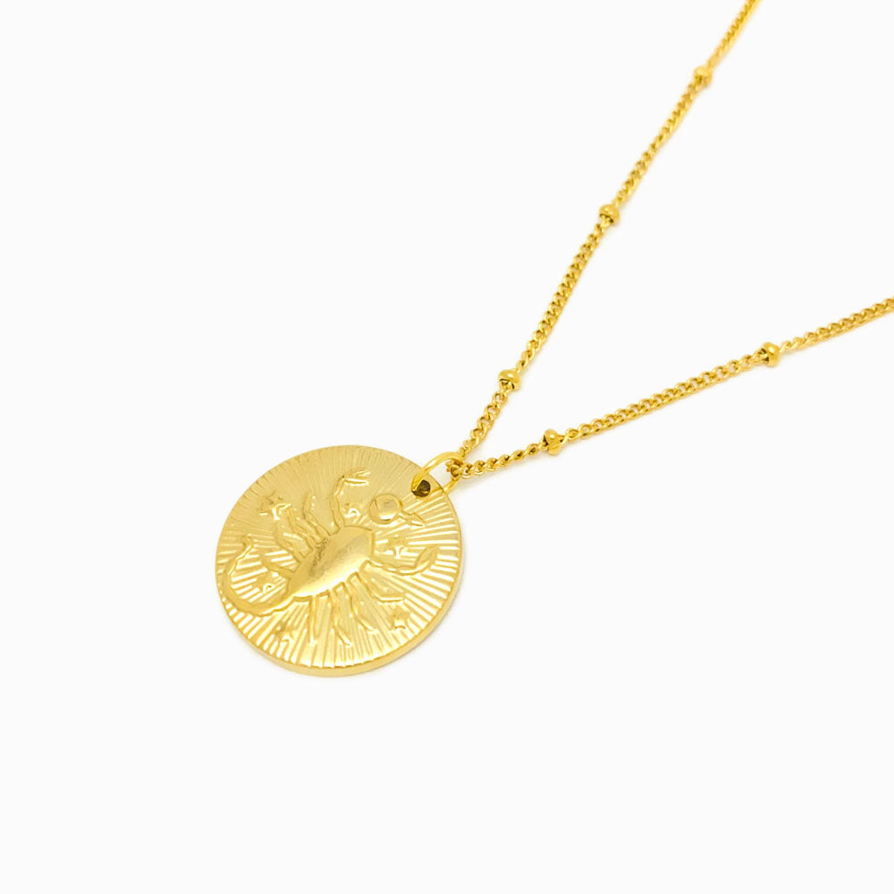 Colar Signo Escorpião Aço Inox Dourado
