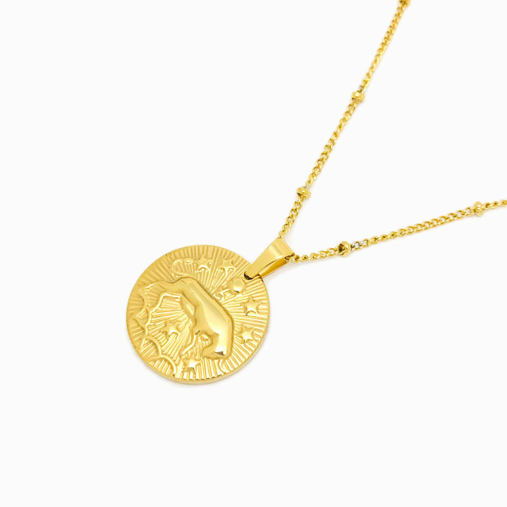 Colar Signo Touro Aço Inox Dourado