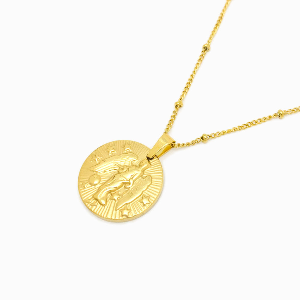 Colar Signo Virgem Aço Inox Dourado