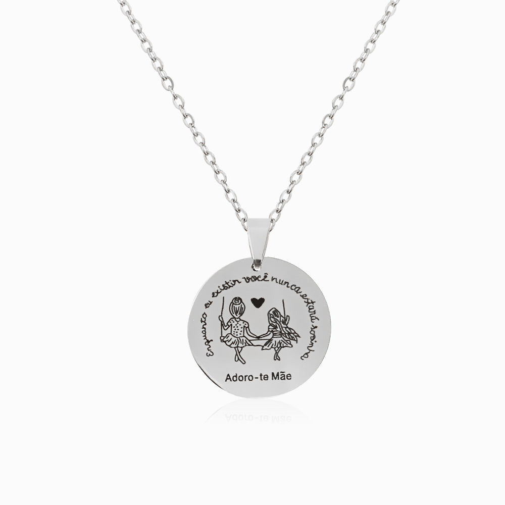Colar Adoro-te Mãe CL1133 - Aço Inox Prateado