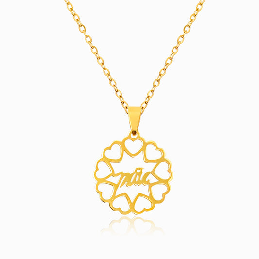 Colar Adoro-te Mãe CL1267 - Aço Inox Dourado
