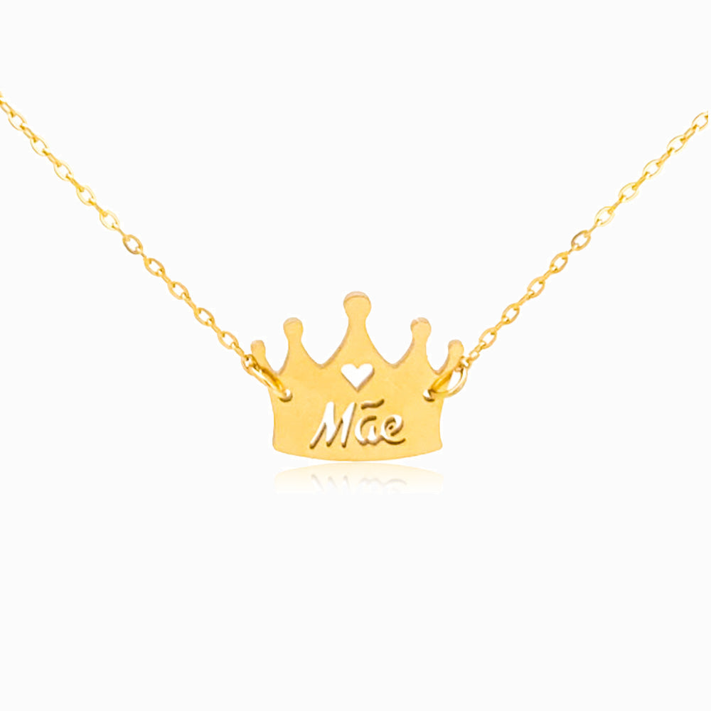 Colar Adoro-te Mãe CL1319 - Aço Inox Dourado