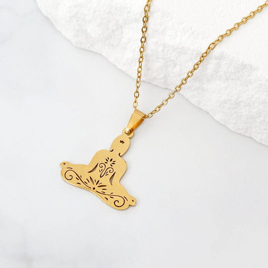 Colar Buda CL1114 - Aço Inox Dourado