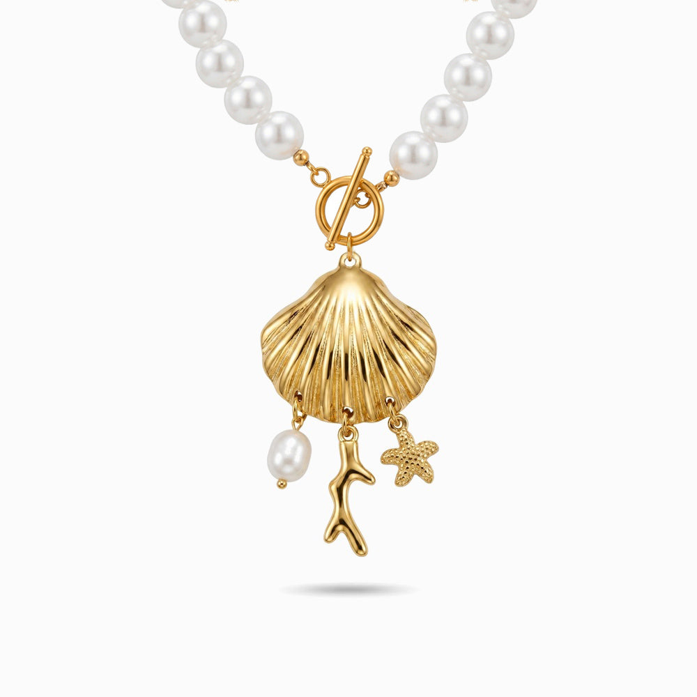 Collana Stella Marina CL0466 - Perla Sintetica e Acciaio Inox