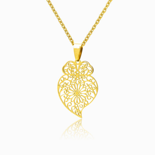 Colar Coração de Viana CL1053 - Aço Inox Dourado